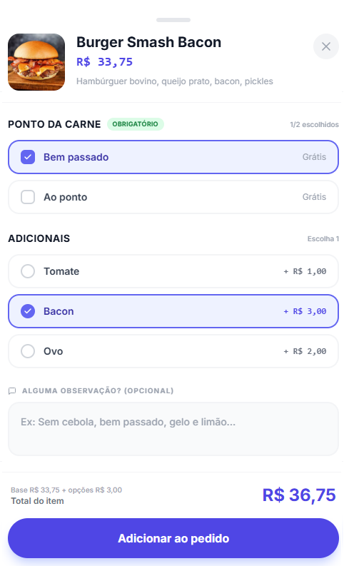 Opções Adicionais