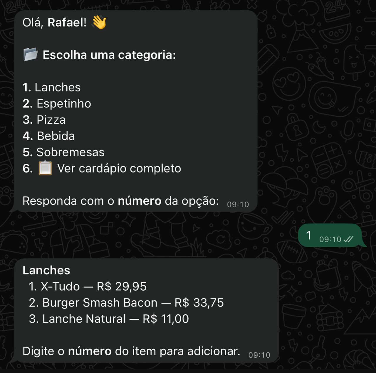 Robô WhatsApp SmartBar — notificações automáticas por pedido